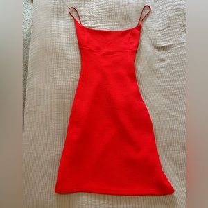 Selfie Leslie red body-con low back dress